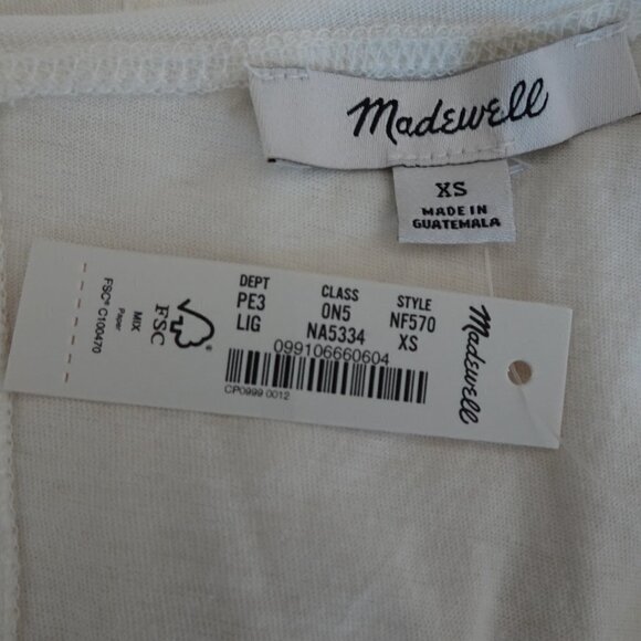 Madewell Tank Dress Women's Size XS White Softfade Pool Beach Cover Up Casual - Picture 10 of 11